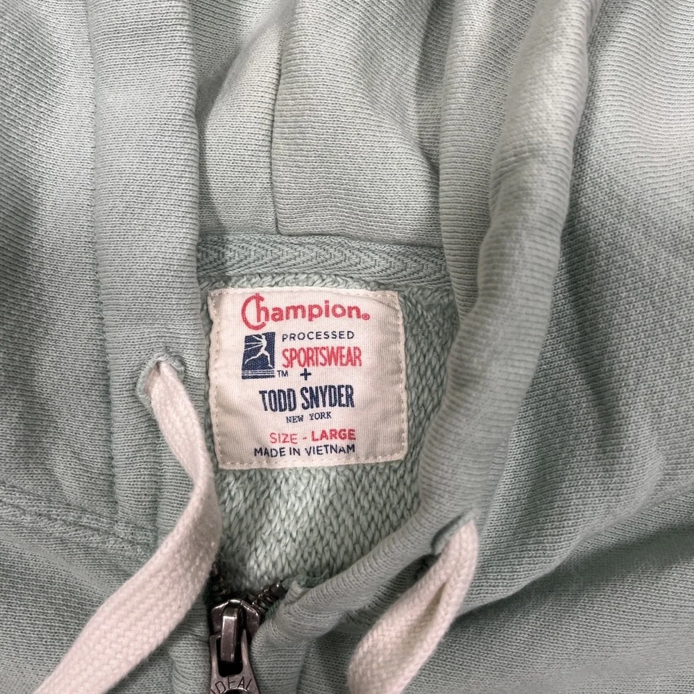 Champion x Todd Snyder Processed Sportswear full-zip hoodie Mint Size Large